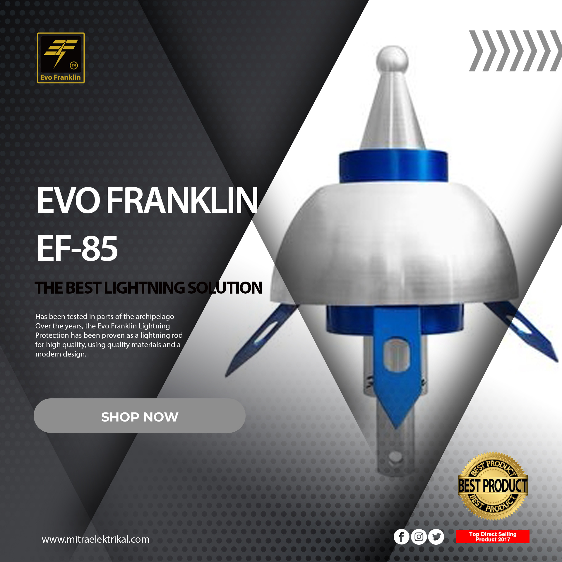 Penangkal petir Evo Franklin EF-85